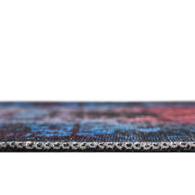 Multicolor Black 3' x 12' Renaissance Washable Runner Rug