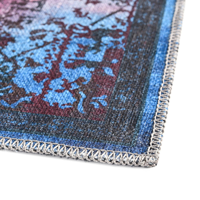 Multicolor Black 3' x 12' Renaissance Washable Runner Rug
