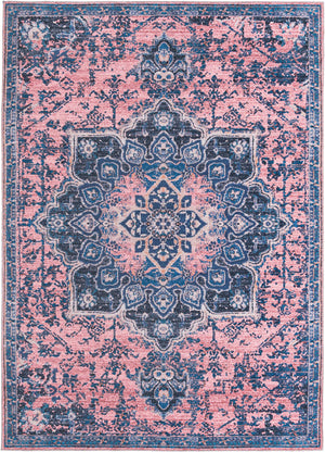 Salmon Pink 8' x 11' Renaissance Washable Rectangle Rug