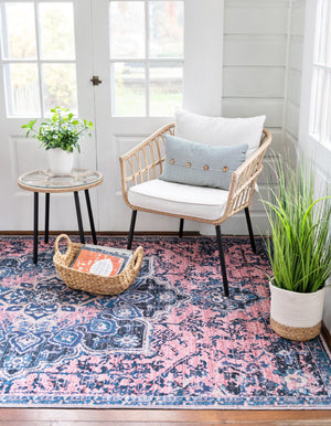 Salmon Pink 9' 2 x 12' Renaissance Washable Rectangle Rug