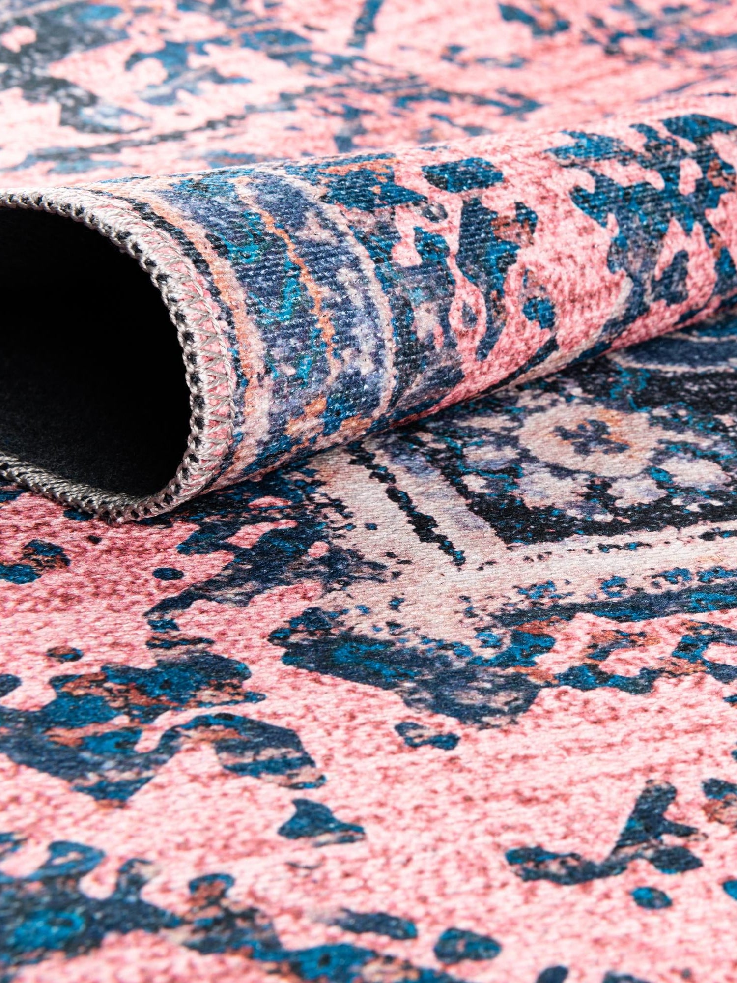 Washable Salmon Pink 10' 6 x 14' Renaissance Rectangle Area Rug Easy to Clean Stain Resistant & Durable Colorful Distressed Vintage Carpet for Sale at Rug Engine