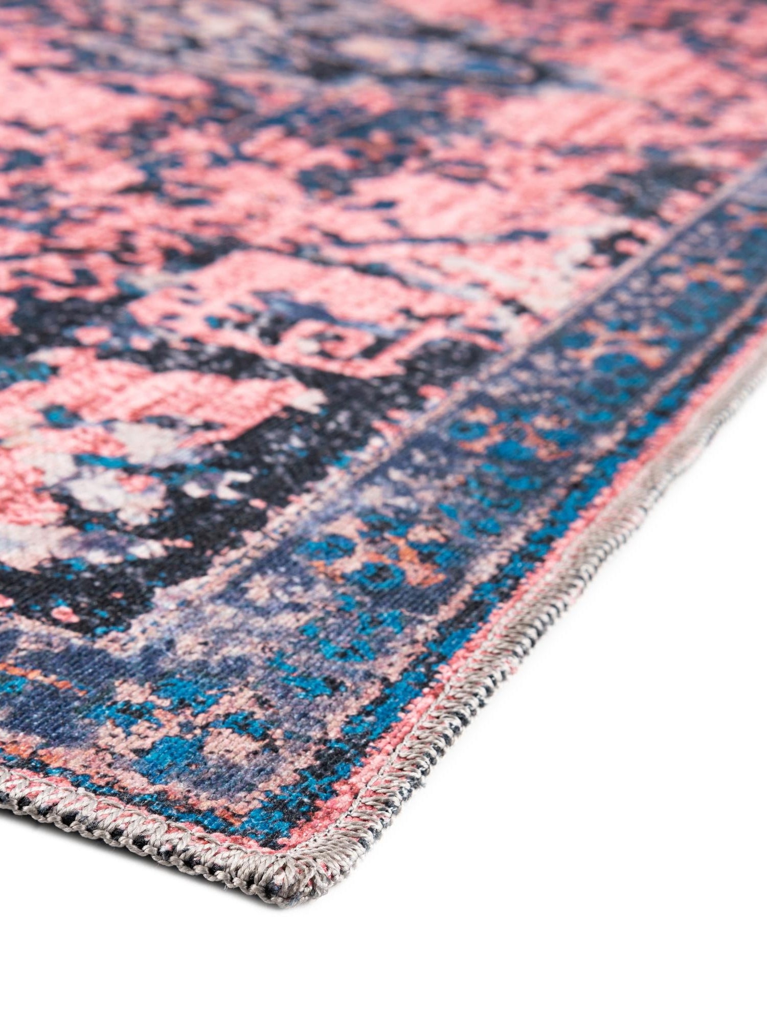 Washable Salmon Pink 10' 6 x 14' Renaissance Rectangle Area Rug Easy to Clean Stain Resistant & Durable Colorful Distressed Vintage Carpet for Sale at Rug Engine