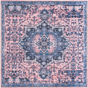 Salmon Pink 10' 6 x 10' 6 Renaissance Washable Square Rug