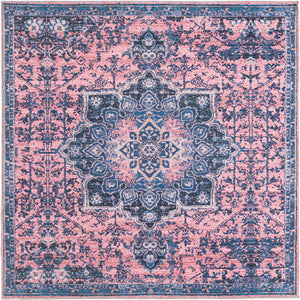 Salmon Pink 5' 3 x 5' 3 Renaissance Washable Square Rug