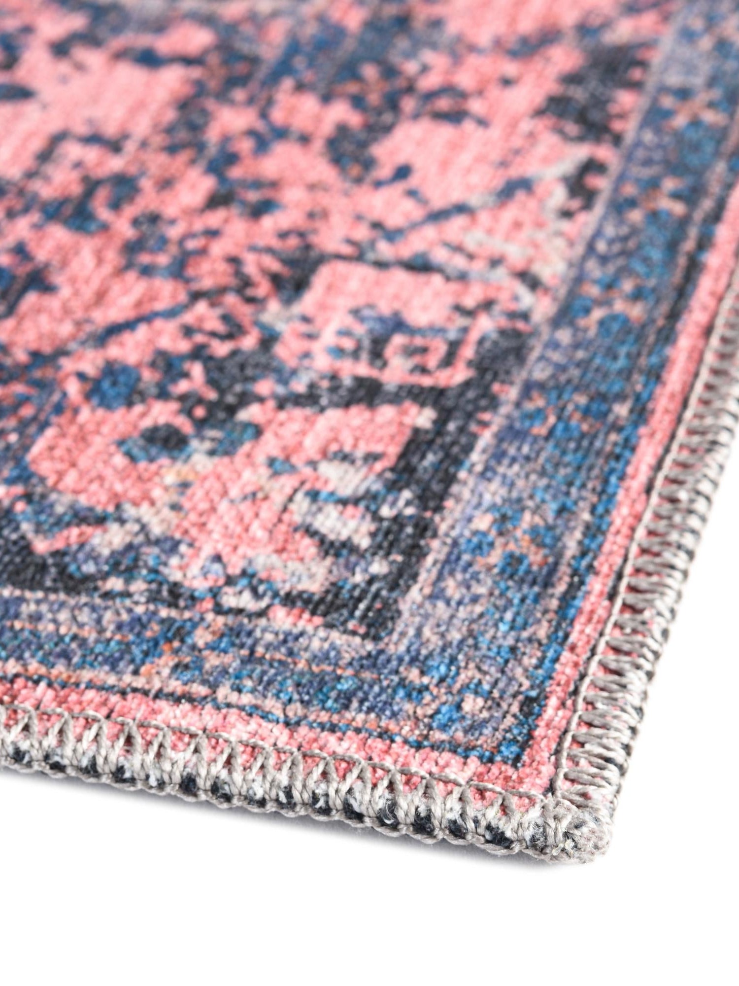 Washable Salmon Pink 2' 7 x 12' Renaissance Runner Area Rug Easy to Clean Stain Resistant & Durable Colorful Distressed Vintage Carpet for Sale at Rug Engine