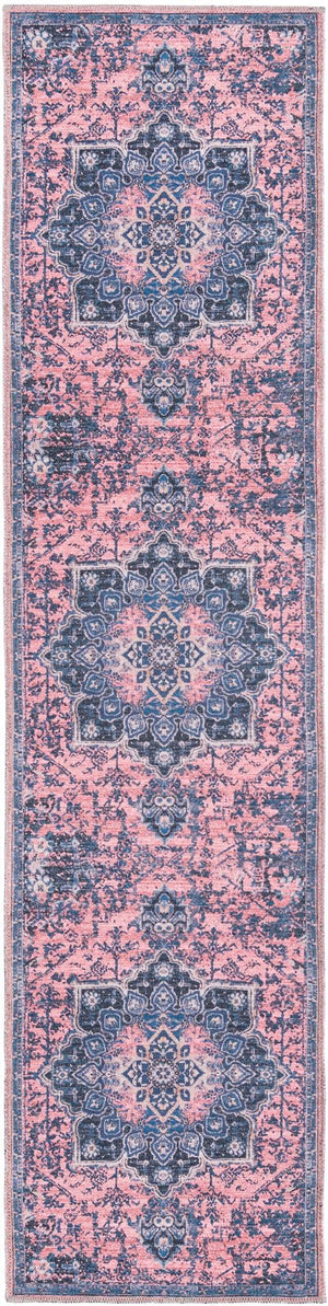Salmon Pink 2' x 8' Renaissance Washable Runner Rug