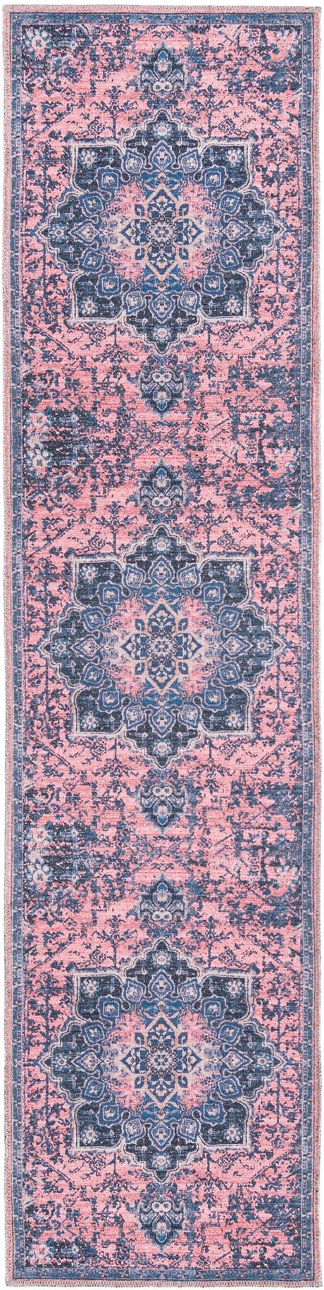 Salmon Pink 2' x 8' Renaissance Washable Runner Rug