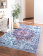 Light Blue 10' 6 x 14' Renaissance Washable Rectangle Rug