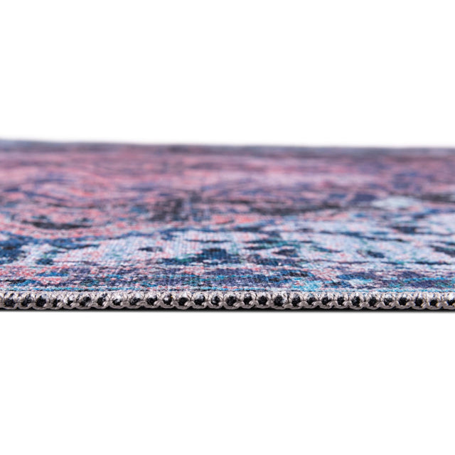 Light Blue 9' 2 x 12' Renaissance Washable Rectangle Rug