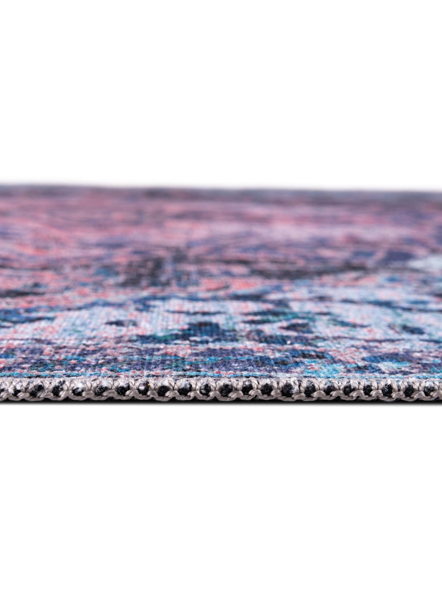 Washable Light Blue 7' 10 x 11' Renaissance Rectangle Area Rug Easy to Clean Stain Resistant & Durable Colorful Distressed Vintage Carpet for Sale at Rug Engine