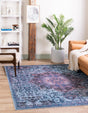 Light Blue 10' 6 x 10' 6 Renaissance Washable Square Rug