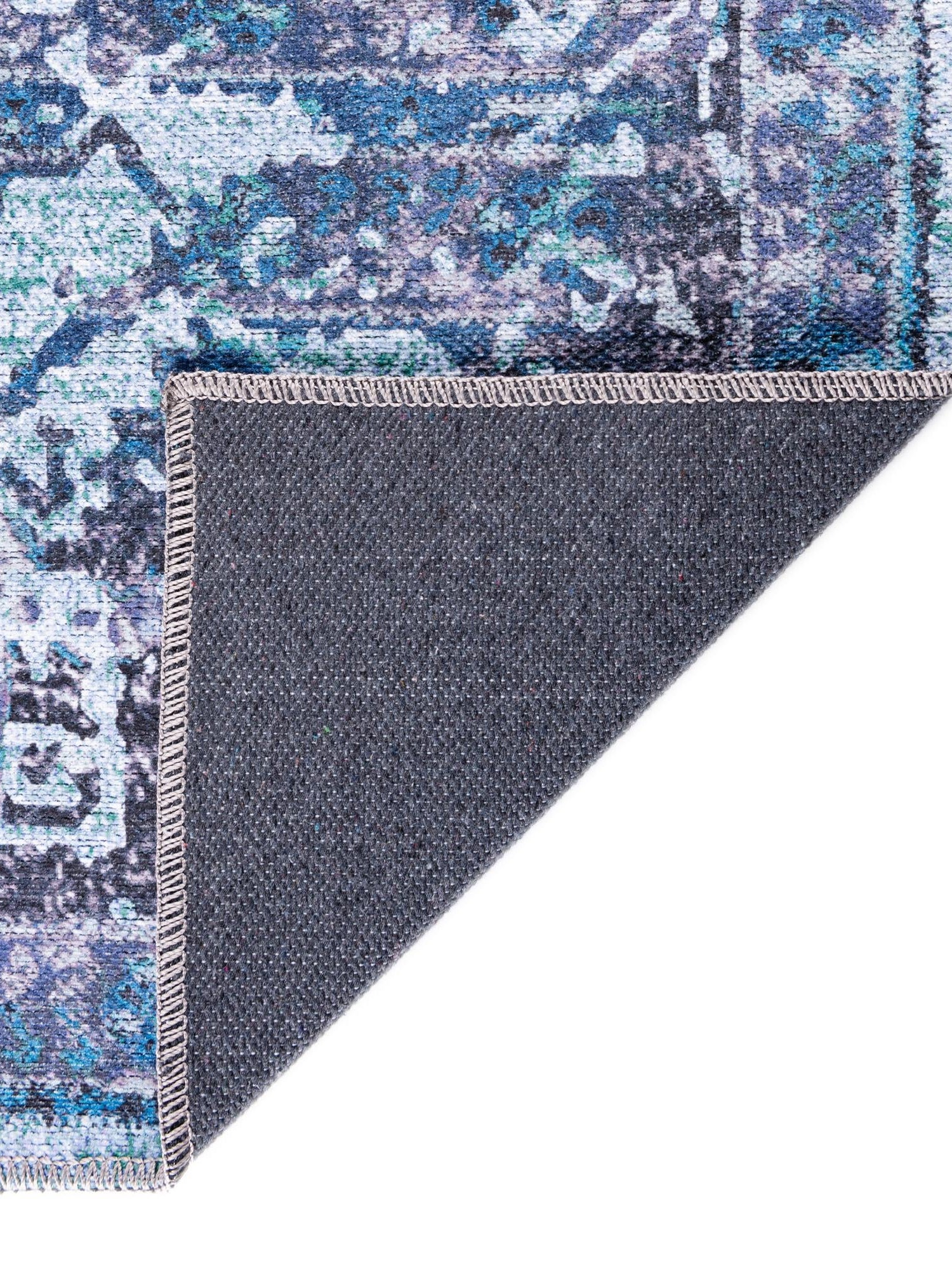 Washable Light Blue 10' 6 x 10' 6 Renaissance Square Area Rug Easy to Clean Stain Resistant & Durable Colorful Distressed Vintage Carpet for Sale at Rug Engine