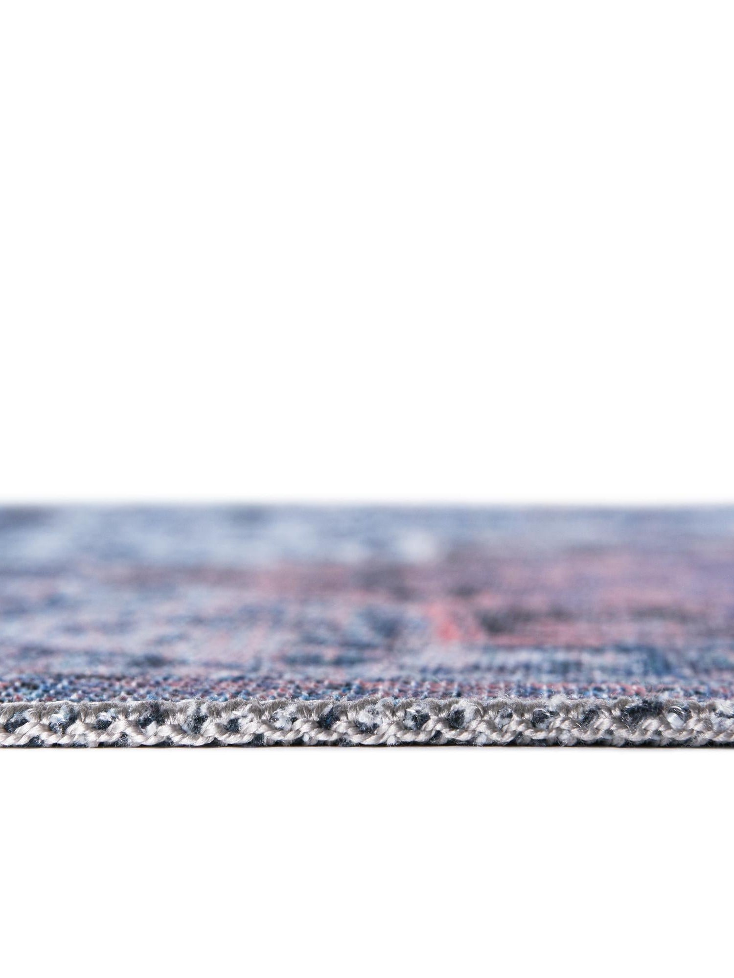 Washable Light Blue 2' 7 x 12' Renaissance Runner Area Rug Easy to Clean Stain Resistant & Durable Colorful Distressed Vintage Carpet for Sale at Rug Engine
