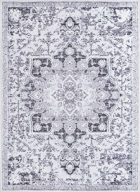 Light Gray 10' 6 x 14' Renaissance Washable Rectangle Rug