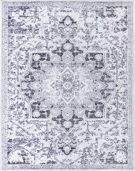 Light Gray 10' 6 x 13' Renaissance Washable Rectangle Rug