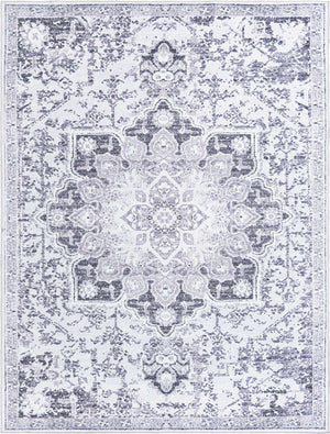 Light Gray 9' 2 x 12' Renaissance Washable Rectangle Rug