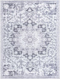 Light Gray 9' 2 x 12' Renaissance Washable Rectangle Rug