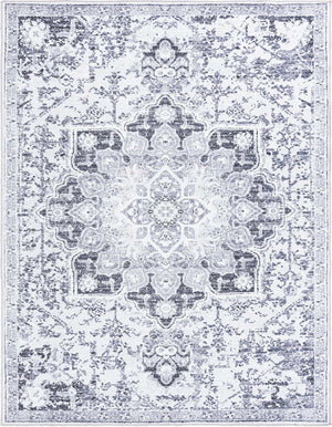 Light Gray 8' x 10' Renaissance Washable Rectangle Rug