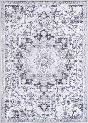 Light Gray 8' x 11' Renaissance Washable Rectangle Rug