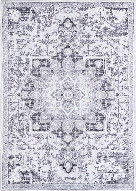 Light Gray 8' x 11' Renaissance Washable Rectangle Rug