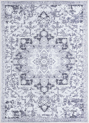 Light Gray 7' 3 x 10' Renaissance Washable Rectangle Rug