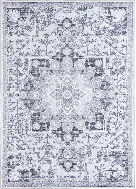 Light Gray 7' 3 x 10' Renaissance Washable Rectangle Rug