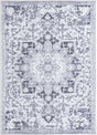 Washable Light Gray 7' 3 x 10' Renaissance Rectangle Area Rug Easy to Clean Stain Resistant & Durable Colorful Distressed Vintage Carpet for Sale at Rug Engine