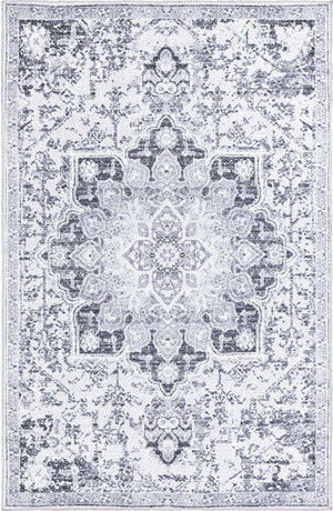 Light Gray 6' x 9' Renaissance Washable Rectangle Rug
