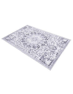Light Gray 5' 3 x 8' Renaissance Washable Rectangle Rug
