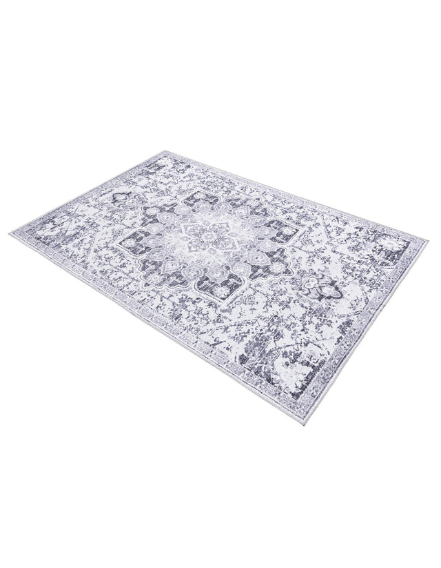 Light Gray 5' 3 x 8' Renaissance Washable Rectangle Rug