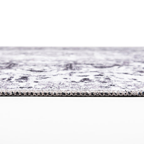 Washable Light Gray 3' 11 x 6' 1 Renaissance Rectangle Area Rug Easy to Clean Stain Resistant & Durable Colorful Distressed Vintage Carpet for Sale at Rug Engine