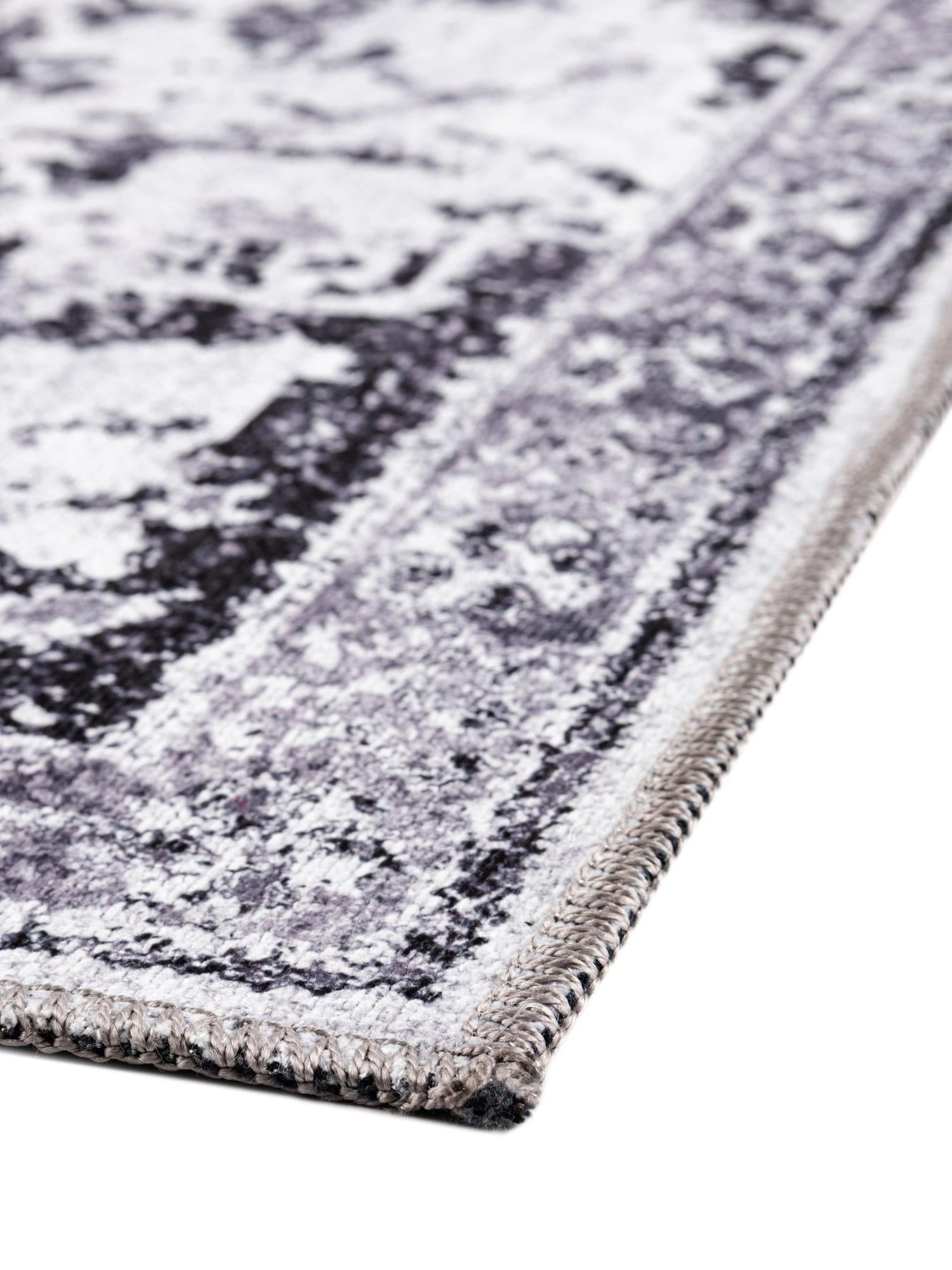 Washable Light Gray 7' 3 x 10' Renaissance Rectangle Area Rug Easy to Clean Stain Resistant & Durable Colorful Distressed Vintage Carpet for Sale at Rug Engine