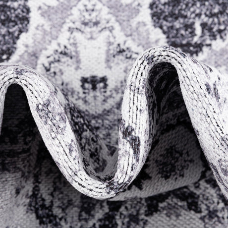 Washable Light Gray 3' 11 x 6' 1 Renaissance Rectangle Area Rug Easy to Clean Stain Resistant & Durable Colorful Distressed Vintage Carpet for Sale at Rug Engine