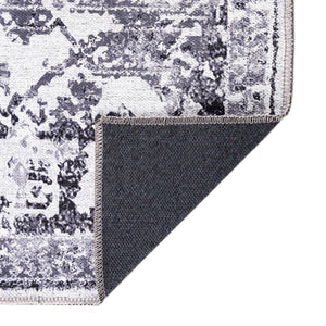Light Gray 4' x 6' Renaissance Washable Rectangle Rug