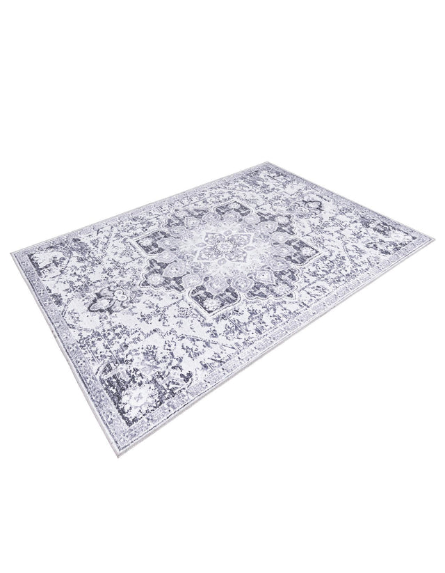 Light Gray 5' 3 x 8' Renaissance Washable Rectangle Rug