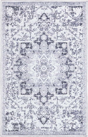 Light Gray 4' x 6' Renaissance Washable Rectangle Rug