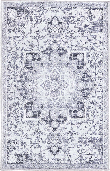 Light Gray 4' x 6' Renaissance Washable Rectangle Rug