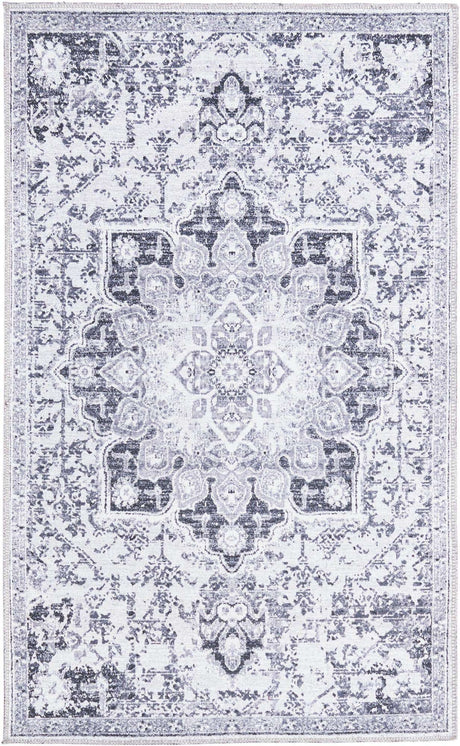 Light Gray 3' 3 x 5' 3 Renaissance Washable Rectangle Rug