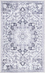 Washable Light Gray 3' 3 x 5' 3 Renaissance Rectangle Area Rug Easy to Clean Stain Resistant & Durable Colorful Distressed Vintage Carpet for Sale at Rug Engine