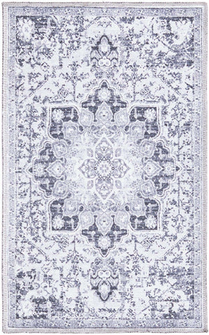 Light Gray 2' x 3' Renaissance Washable Rectangle Rug