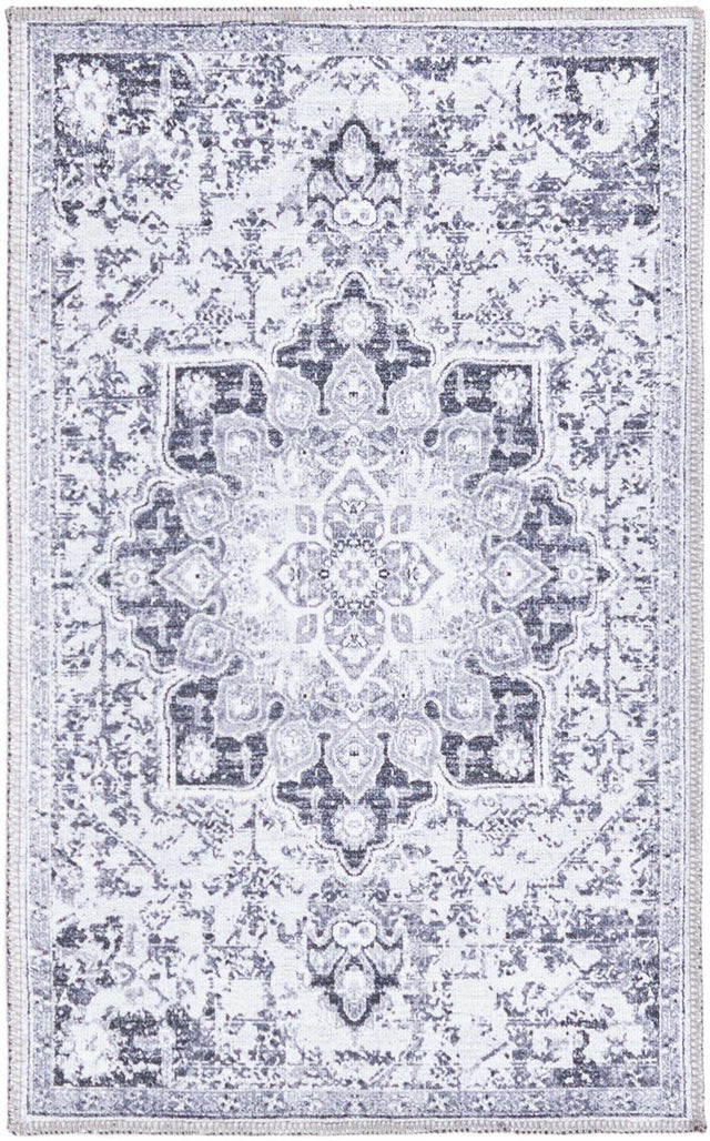 Light Gray 2' x 3' Renaissance Washable Rectangle Rug