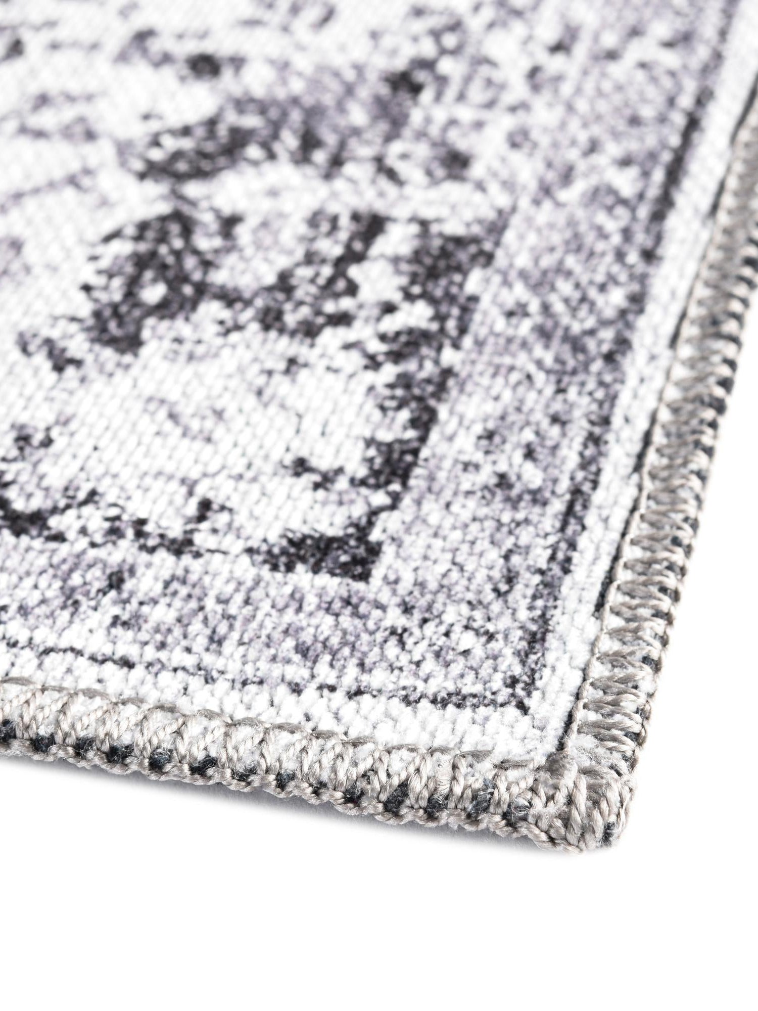 Washable Light Gray 2' x 8' Renaissance Runner Area Rug Easy to Clean Stain Resistant & Durable Colorful Distressed Vintage Carpet for Sale at Rug Engine