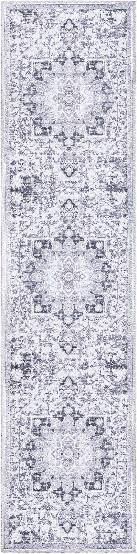 Light Gray 2' x 8' Renaissance Washable Runner Rug