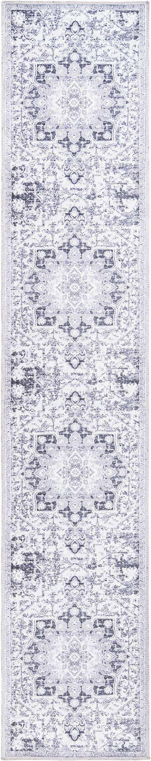 Light Gray 2' x 10' Renaissance Washable Runner Rug