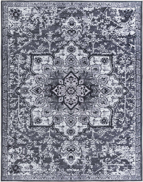 Dark Gray 10' 6 x 13' Renaissance Washable Rectangle Rug