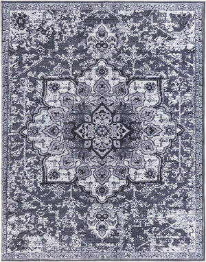 Dark Gray 8' x 10' Renaissance Washable Rectangle Rug