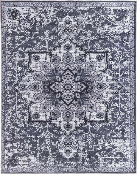 Dark Gray 8' x 10' Renaissance Washable Rectangle Rug