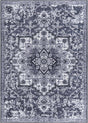 Washable Dark Gray 7' 10 x 11' Renaissance Rectangle Area Rug Easy to Clean Stain Resistant & Durable Colorful Distressed Vintage Carpet for Sale at Rug Engine