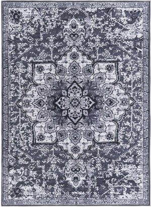 Dark Gray 7' 3 x 10' Renaissance Washable Rectangle Rug