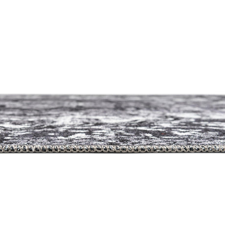 Washable Dark Gray 7' 10 x 10' Renaissance Rectangle Area Rug Easy to Clean Stain Resistant & Durable Colorful Distressed Vintage Carpet for Sale at Rug Engine